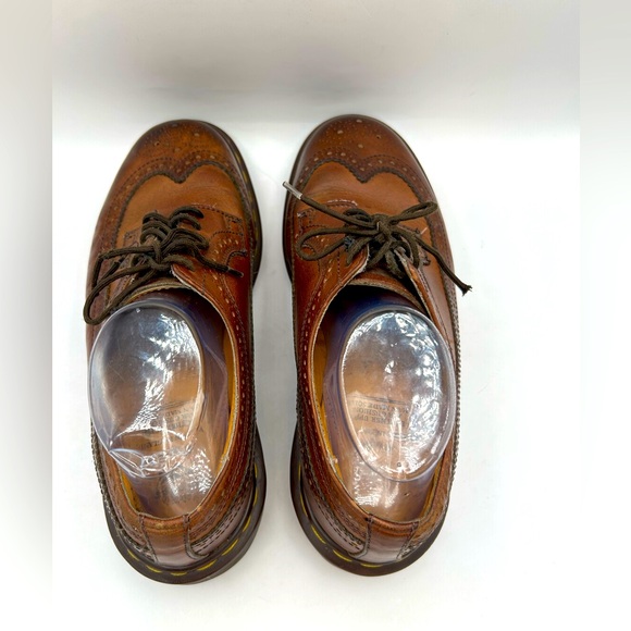 RARE Vtg Dr. Martens 3989 Made in England Wingtip Brown Brogues Oxfords Shoe 90s - Picture 6 of 14
